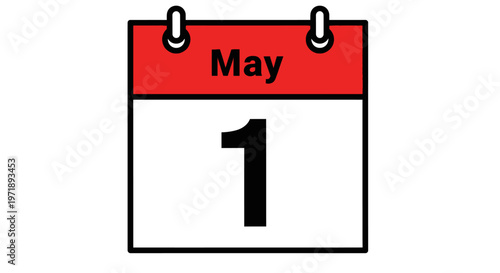 May 1 Calendar Icon Vector for International Workers Day Concept