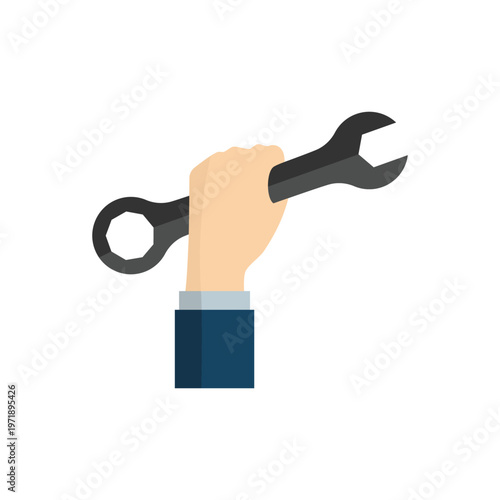 Hand holding a wrench