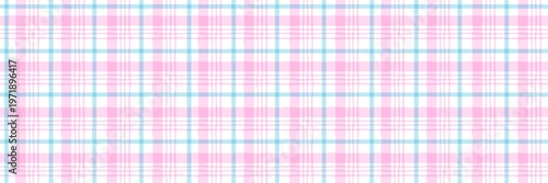 Seamless pastel pink and blue watercolor plaid pattern background. Cute gingham checkered texture for textile, wrapping paper, or wallpaper.