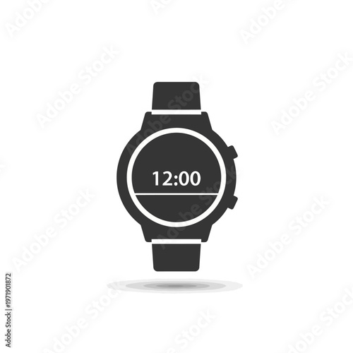 Modern digital smartwatch icon showing 12:00 time