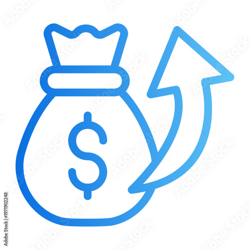 Profit increase Line Gradient Icon