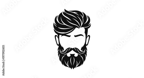 Stylish man's head with modern haircut and groomed beard