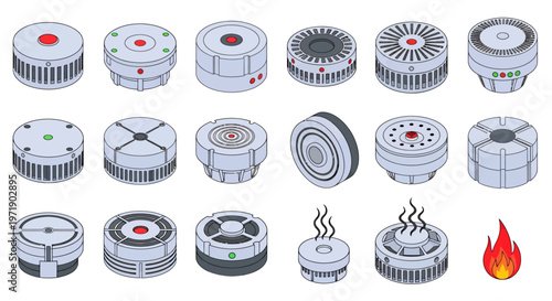Collection of round metallic tokens with varied textures and center designs displayed in rows.