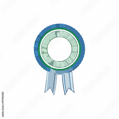Passport style rosette emblem vector with security seal ribbon badge for visa travel and official certification design