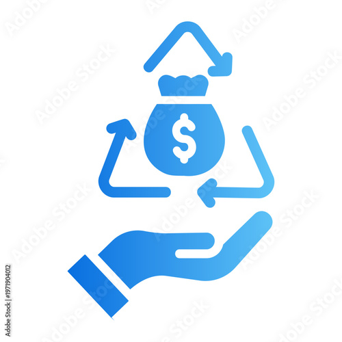 Cash Flow Line Gradient Icon