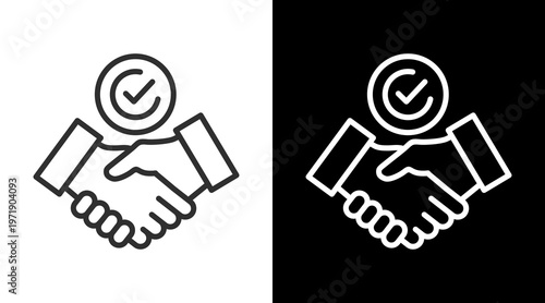 Commitment White Icon Set Vector 