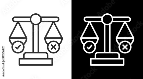 Ethics White Icon Set Vector 