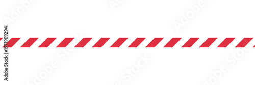 Red dashed line pattern indicating caution or restriction isolated on white background, Vector, illustration