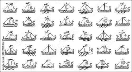 Collection of Viking Longship Illustrations, Ancient Ships, Scandinavian Maritime History