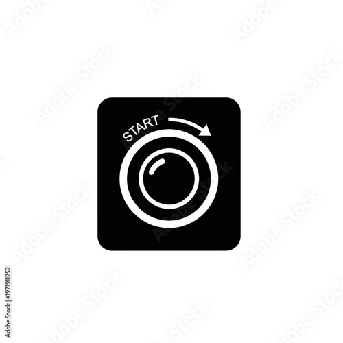 Black start button icon design.