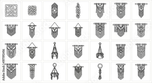 Macrame Wall Hangings Collection - Boho Decor Art Illustrations
