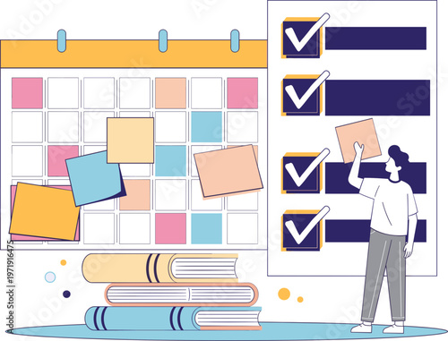 Mastering Productivity Visualizing Efficient Task Management and Study Planning with Calendars, Checklists, and Books for Goal Achievement