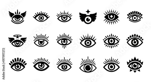 Mystic Eye Symbols Collection: Vision, Protection, and Spirituality Icons