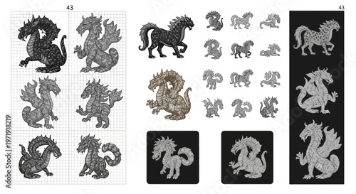 Pixel Art Dragons and Mythical Creatures Collection - Fantasy Game Assets