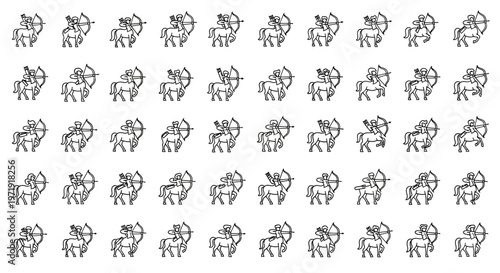 Pixel Art Sagittarius Zodiac Sign Icon Set, Astrology Constellation Symbols