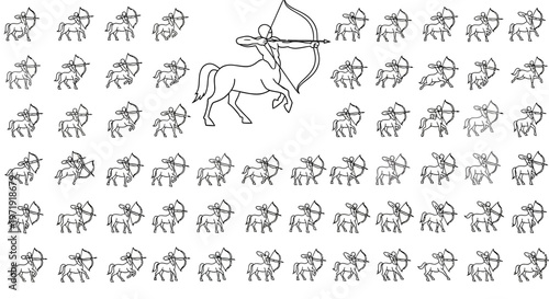 Sagittarius Zodiac Sign Symbol, Archer Centaur Drawing, Astrology Constellation Icon