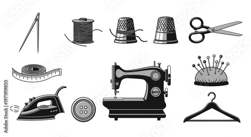 Sewing Machine and Tailoring Tools Collection