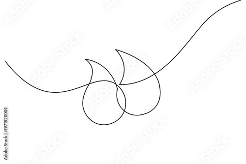 Quotation mark continuous one line drawing vector illustration white background
