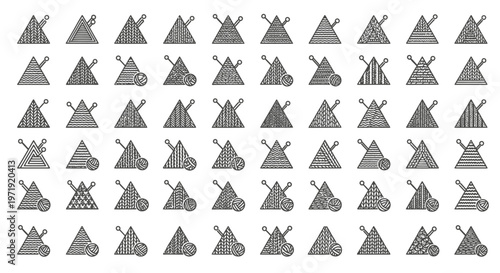 Tribal Teepee Icons: Native American Tipi Symbols Collection