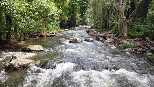 Freshwater Creek Flowing Through Tropical Rainforest Near Cairns, Queensland, Australia