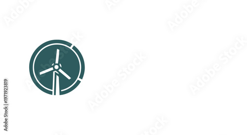 Green Wind Turbine Icon Representing Clean Energy and Sustainability.