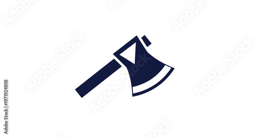 Dark blue axe icon on white background