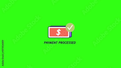 Payment processed symbol cartoon animation
