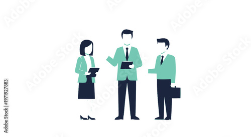 Group of Business People in a Meeting Illustration.
