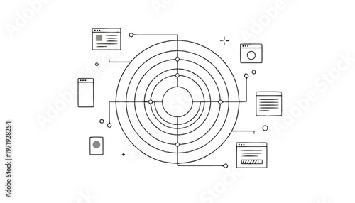 Infographic design with circular flowchart.
