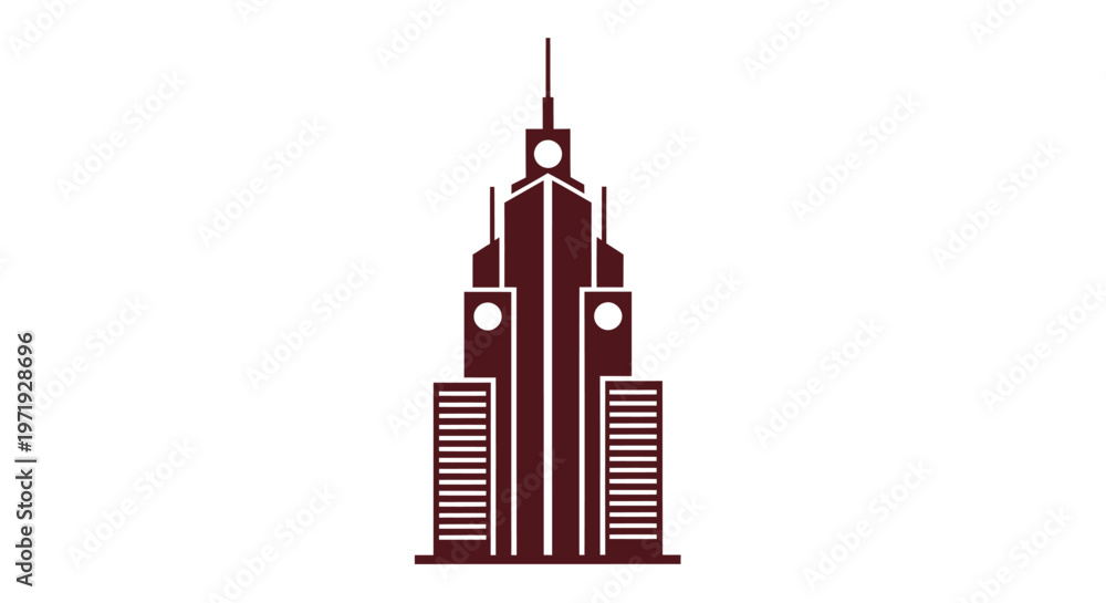 Obraz premium Iconic Brown Building - A Modern Architectural Marvel, Isolated.