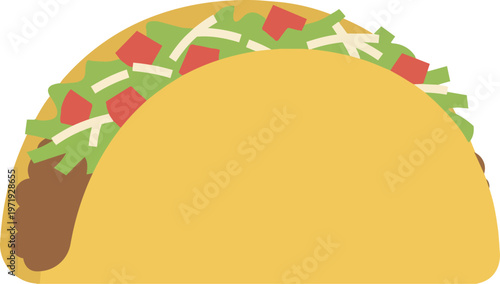 Taco with lettuce and tomatoes.