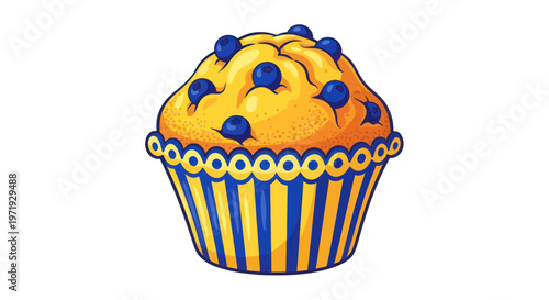 Blueberry Muffin Illustration