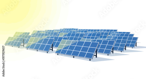 Solar Panel Field - Clean Energy Generation Array
