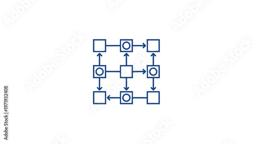 Interconnected Nodes and Arrows Representing a Network Topology.