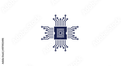 Intricate Microchip Design - A Detailed Depiction of Technology.