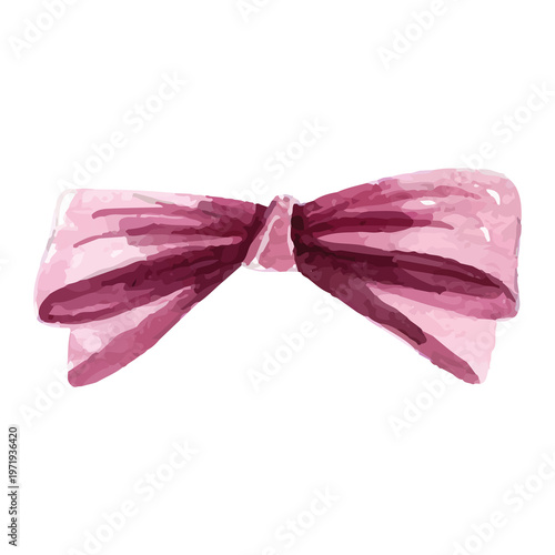 pink bow isolated on white