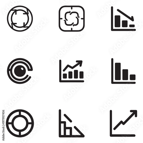 Minimal icons for Agile Scrum and Kanban workflows. Simple symbols for task boards, sprints, backlog, and project management.
