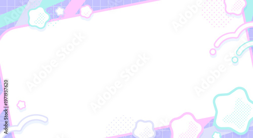 可愛い星のレトロポップなフレーム背景