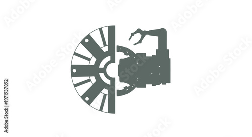 Industrial Automation - Robotic Arm and Mechanical Component Illustration.