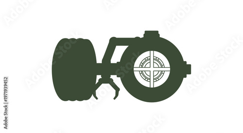 Military Grenade with Targeting Sight and Detonator Ready.