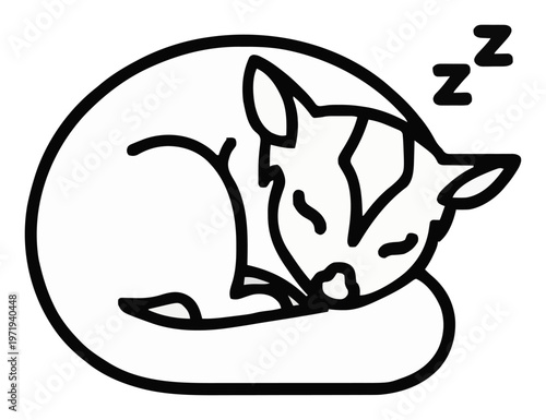 Minimalist line art sugar glider icon. Generative AI