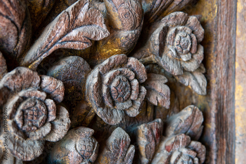 Texture Art on brick and wooden material
