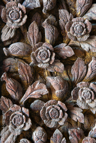 Texture Art on brick and wooden material