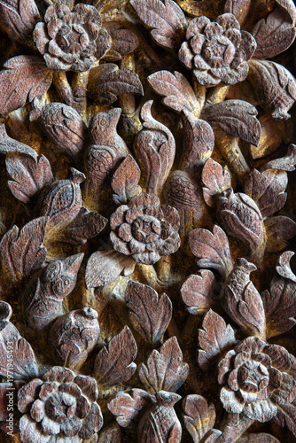 Texture Art on brick and wooden material