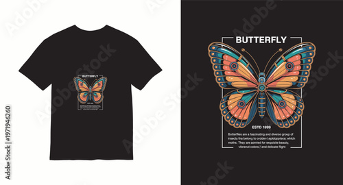 Butterfly estd 1999 t-shirt design concept