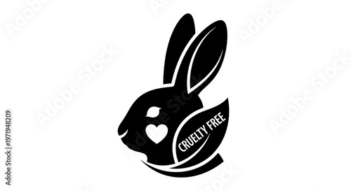 Cruelty free bunny symbol promoting ethical practices and animal welfare