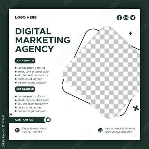 Modern Digital Marketing Agency Social Media Post Design | Creative Business Promotion Banner