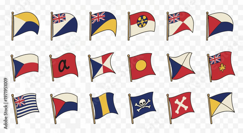 Nautical Flags Set: Maritime Signals, International Code, Alphabet, Symbols