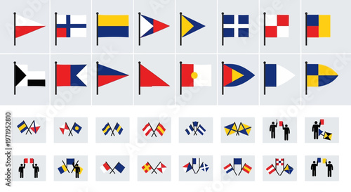 Nautical Signal Flags Collection: International Maritime Communication Icons