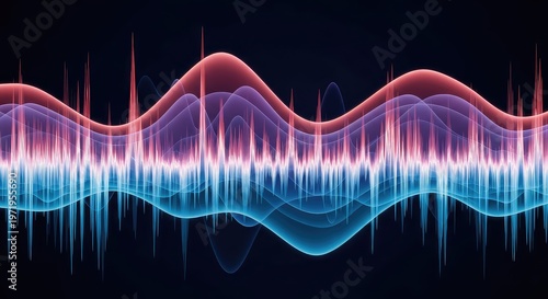 A dynamic abstract visualization showing layered energy waves and pulsing patterns representing data recurrence and periodic statistical analysis, pattern, concept, pulse